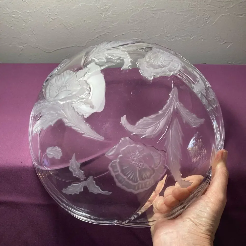 Mikasa crystal bowl frosted poppies
